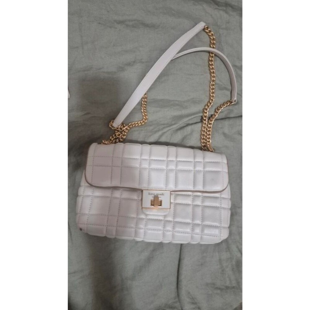 Kate spade quilted medium convertible shoulder bag, gold/ivory